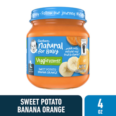 Gerber 2nd Foods Natural For Baby Sweet Potato Banana Orange Baby Food Jar - 4 Oz