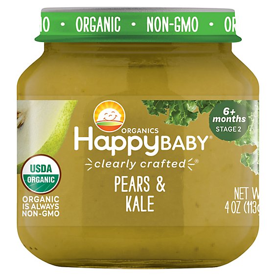 Happy Baby Organic Stage 2 Cc Pear & Kale Jar - 4 OZ