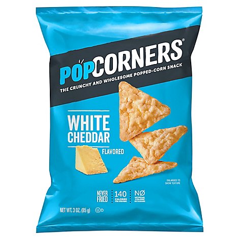 Popcorners Popped Corn Snacks White Cheddar 3 Ounce - 3 OZ