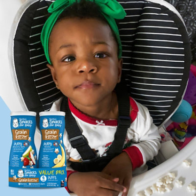 Gerber Puffs Banana And Apple Strawberry Cereal Snacks Variety Multipack - 4-1.48 Oz - Image 2