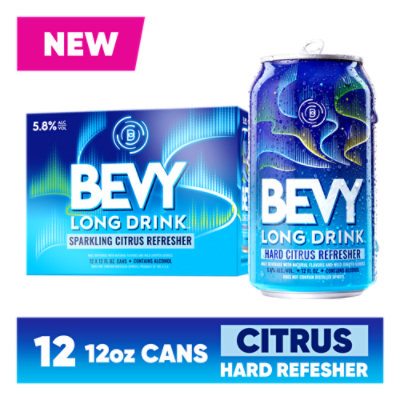 Bevy Long Drink Sparkling Hard Citrus Refresher In Cans - 12-12 Fl. Oz. - Image 1