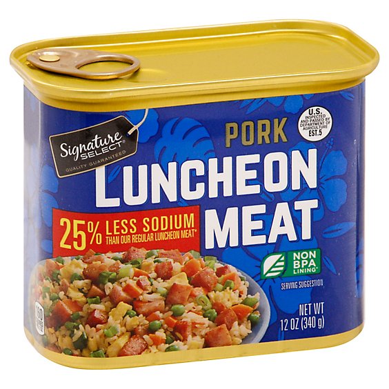 Signature Select Luncheon Meat Pork 25% Less Sodium - 12 OZ