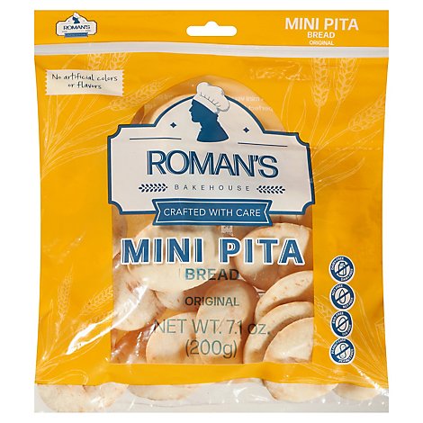 Roman's Bakehouse Pita Bread Original Mini - 7.05 OZ