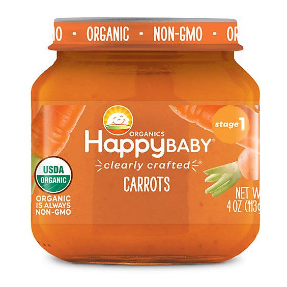 Happy Baby Cc Stage 1 Carrots Jars Org - 4 OZ
