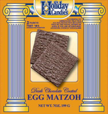 Holiday Candies Dark Chocolate Egg Matzo Crackers - 7 OZ - Image 1