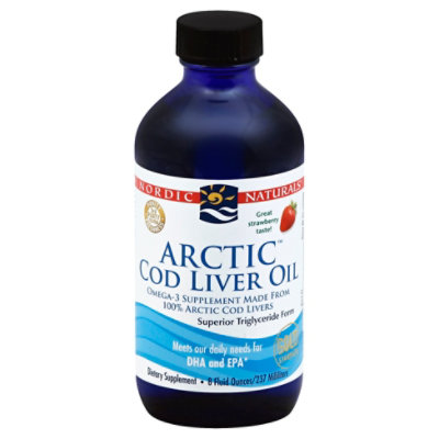 Nordic Naturals Arctic Cod Liver Oil Strawberry - 8 Oz - Image 1