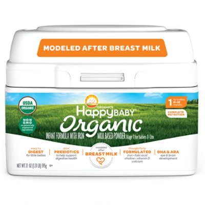 Happy Baby Stg 1 Organic Formula W/iron - 21 OZ