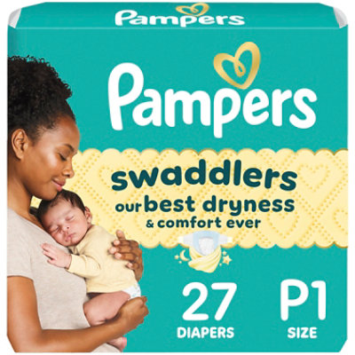 Pampers Swaddlers Preemie Diapers - 27 CT - Image 1