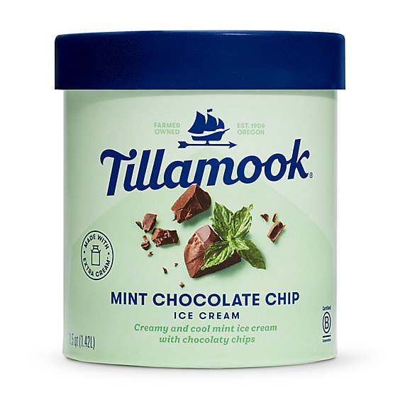 Tillamook Mint Chocolate Chip Ice Cream - 48 Oz