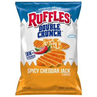 Ruffles Potato Chips Double Crunch Spicy Cheddar Jack - 7.25 OZ