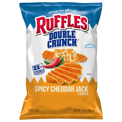 Ruffles Potato Chips Double Crunch Spicy Cheddar Jack - 7.25 OZ