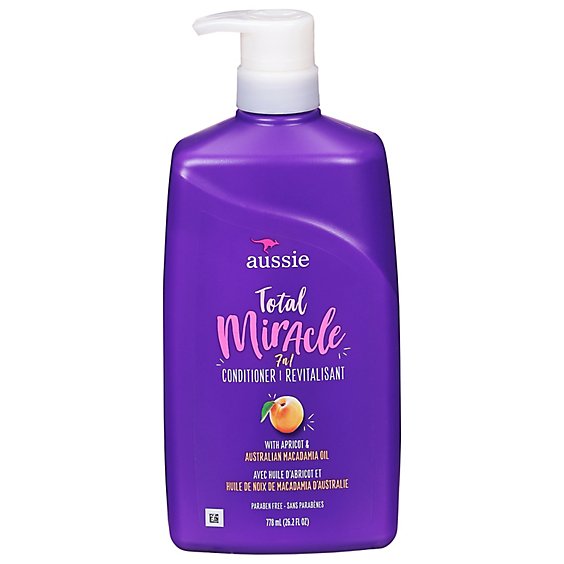 Aussie Total Miracle With Apricot & Macadamia Oil Paraben Free Conditioner - 26.2 Fl. Oz.