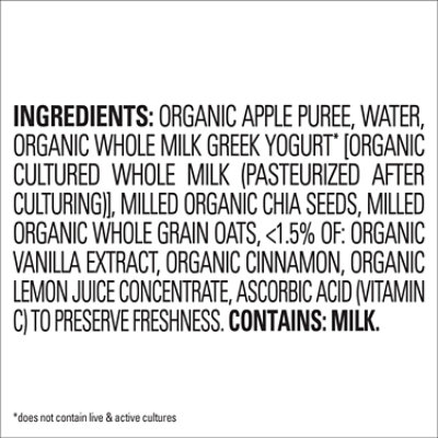 Happy Tot Organics Stage 4 Organic Apples Cinnamon Yogurt & Oats + Super Chia Pouch - 4 Oz - Image 4