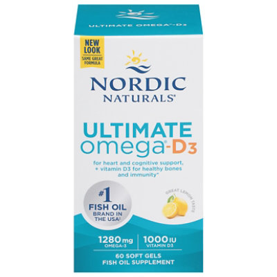 Nordic Naturals Ultimate Omega D3 - 60 CT - Image 1