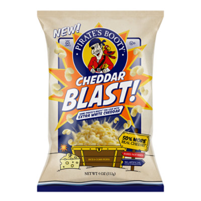 Pirate's Booty Aged White Cheddar Blast Cheese Puffs Grocery Size Bag - 4 Oz
