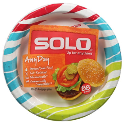 Solo Peacock/chevron Print 10 In Plate - 88 CT
