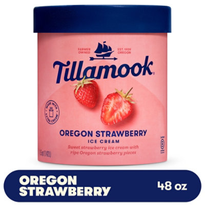 Tillamook Oregon Strawberry Ice Cream - 48 Oz - Image 1