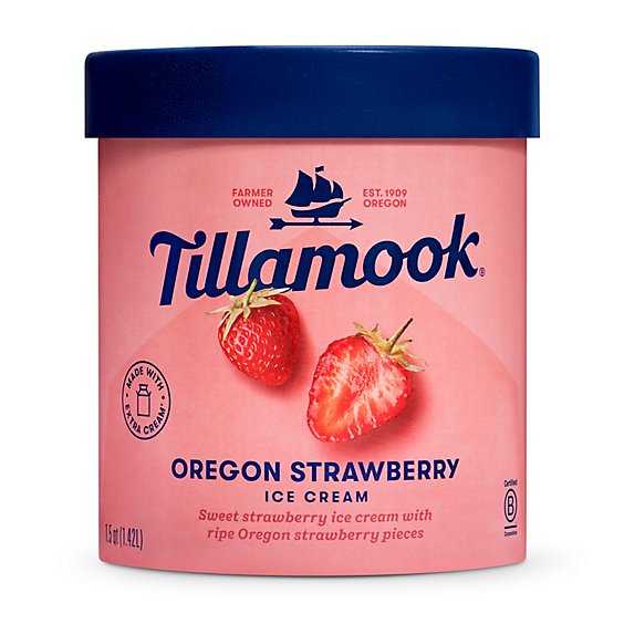 Tillamook Oregon Strawberry Ice Cream - 48 Oz