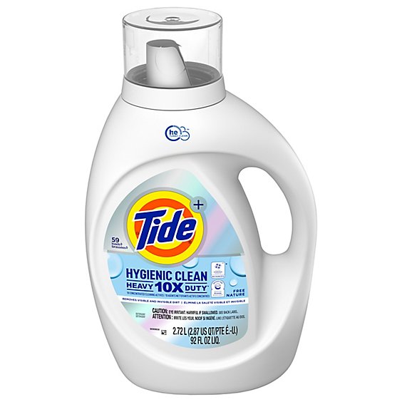 Tide Hygienic Clean Heavy Duty Free HE Compatible Unscented Liquid Laundry Detergent - 92 Fl. Oz.