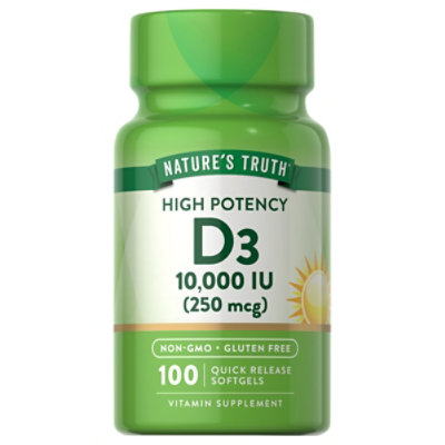 Nature's Truth High Potency Vitamin D 10000 IU - 100 Count - Image 1