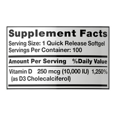 Nature's Truth High Potency Vitamin D 10000 IU - 100 Count - Image 4