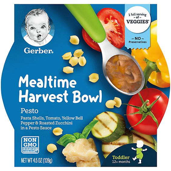 Gerber Graduates Mealtime Harvest Bowl Pesto Toddler Food Tray - 4.5 Oz