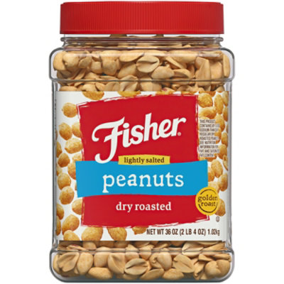 Fisher Dry Rstd Peanuts Low Salt - 36 OZ - Image 2