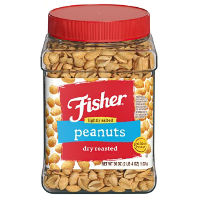 Fisher Dry Rstd Peanuts Low Salt - 36 OZ - Image 1