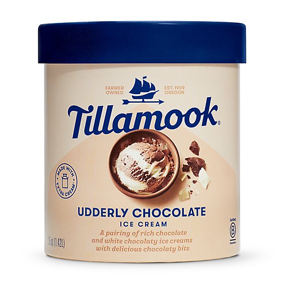 Tillamook Udderly Chocolate Ice Cream - 48 Oz