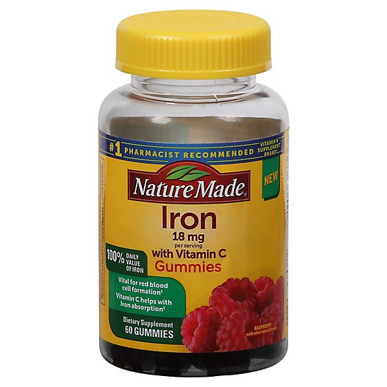 Nature Made Iron Gummies With Vitamin C 18mg - 60 CT