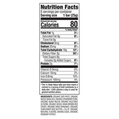 Happy Tot Organics Super Foods Oat Bar Organic Bananas Strawberries Sunflower Butter - 5-4.4 Oz - Image 3