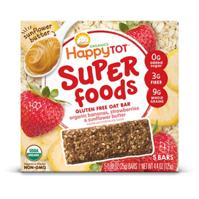 Happytot Super Food Banana/strawberry Bar - 4.4 OZ