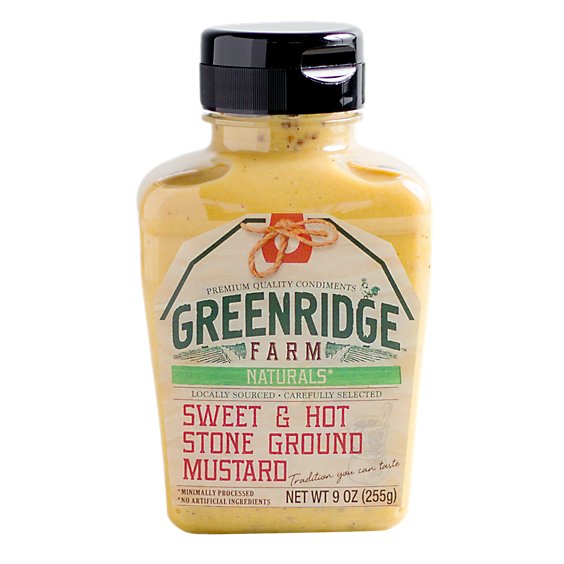 Greenridge Sweet Hot Stone Ground Mustard - 9 OZ