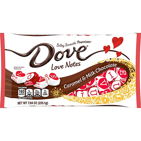 Dove Promises Valentines Love Notes Caramel Milk Chocolate Candy - 7.94 Oz