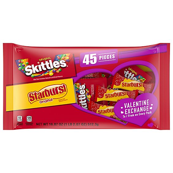 Mars Candy Skittles & Starburst Fun Size Valentine - 18.07 Oz