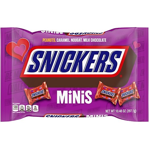 Snickers Minis Chocolate Candy Bars Valentines Day Candy - 10.48 Oz