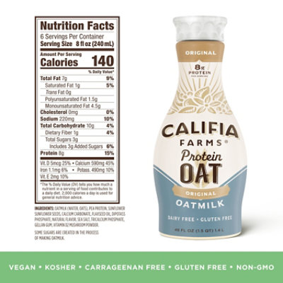 Califia Farms Original Protein Oat Milk - 48 Fl. Oz. - Image 2