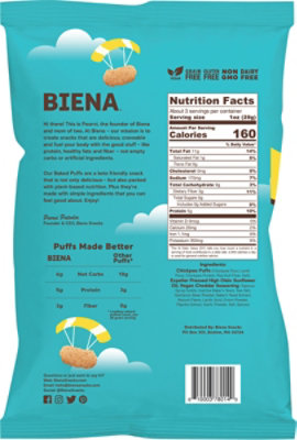 Biena Aged White Cheddar Puffs - 3.2 OZ - Image 6