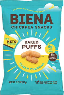 Biena Aged White Cheddar Puffs - 3.2 OZ - Image 2