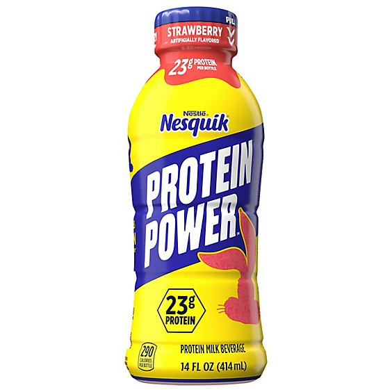 Nesquik Protein Power Ready To Drink Aseptic Strawberry Beta - 14 FZ -  Shaw's