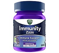 Vicks Immunity Zzzs Dietary Supplement Immune Gummies Elderberry - 28 Count