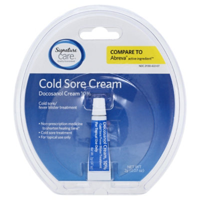Signature Select/Care Cold Sore Cream 10% Docosanol - .07 Oz.
