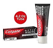 Colgate Optic White Teeth Whitening Charcoal Toothpaste Cool Mint - 4.2 Oz