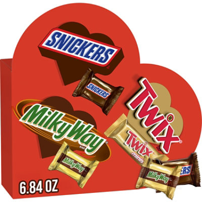 Mars Snickers Twix Milky Way Valentines Day Assorted Chocolate Candy Gift Box - 6.84 Oz - Image 1