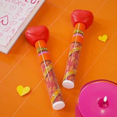 Reeses Miniatures Milk Chocolate Peanut Butter Valentines Day Candy Plastic Cane - 2.17 Oz - Image 5