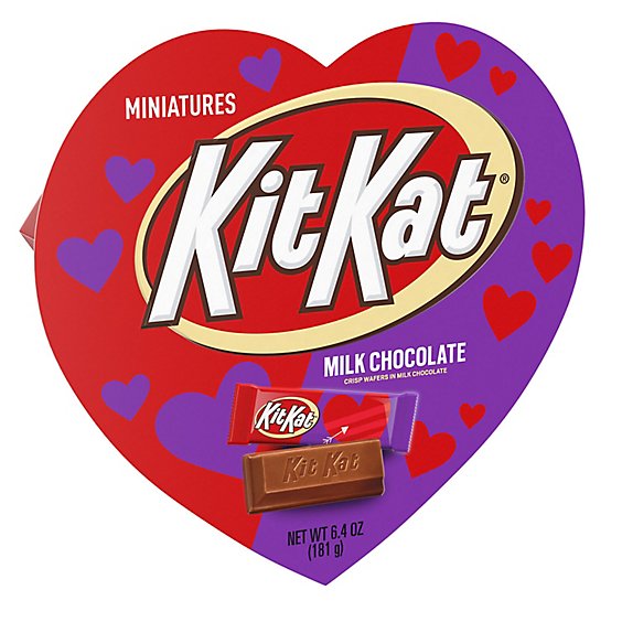 Kit Kat Miniatures Milk Chocolate Wafer Valentines Day Candy Gift Box - 6.4 Oz