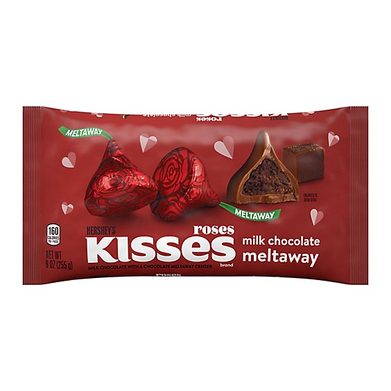 HERSHEY'S Kisses Roses Milk Chocolate Meltaway Candy Bag - 9 Oz