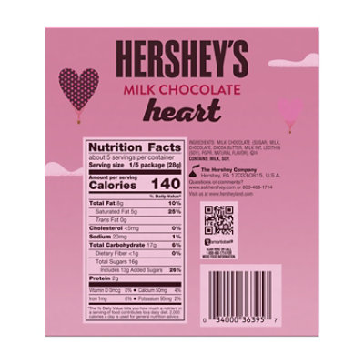 Hersheys Milk Chocolate Heart Valentines Day Candy Gift Box - 5 Oz - Image 2