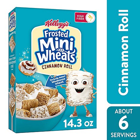 Frosted MiniWheats Breakfast Cereal High Fiber Cereal Cinnamon Roll - 14.3 Oz