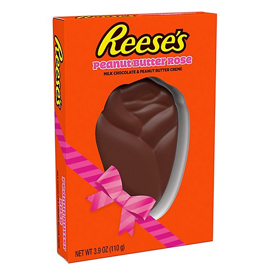 Reeses Milk Chocolate Peanut Butter Creme Rose Valentines Day Candy Gift Box - 3.9 Oz